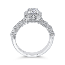 Load image into Gallery viewer, Floral Halo Round Diamond Engagement Ring Promezza PR0180ECH-44W-.75
