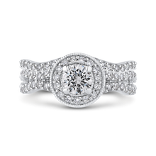 Load image into Gallery viewer, Split Shank Round Diamond Halo Engagement Ring Promezza PR0183ECH-44W-.50
