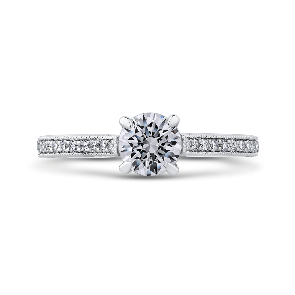 Classic Engagement Ring with Round Diamond Promezza PR0184ECQ-44W-.75