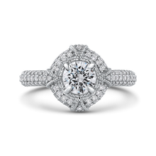 Load image into Gallery viewer, Cathedral Style Halo Engagement Ring with Round Diamond Promezza PR0186ECH-44W-.75
