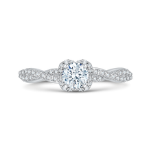 Load image into Gallery viewer, Crossover Shank Floral Engagement Ring Promezza PR0187ECQ-44W-.50
