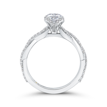 Load image into Gallery viewer, Crossover Shank Floral Engagement Ring Promezza PR0187ECQ-44W-.50
