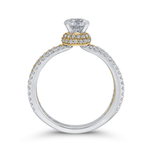 Load image into Gallery viewer, Split Shank Two Tone Gold Engagement Ring With Round Diamond Promezza PR0189ECQ-44WY-.75
