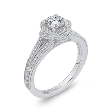 Load image into Gallery viewer, Split Shank Oval Halo Engagement Ring with Round Diamond Promezza PR0190ECH-44W-.50
