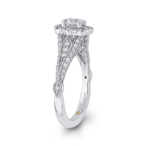 Split Shank Vintage Halo Engagement Ring Promezza PR0191ECH-44W-.50