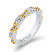 Load image into Gallery viewer, Two Tone Gold Diamond Wedding Band Promezza PR0194BH-44WY-.75
