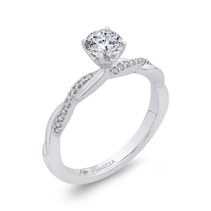 Crossover Shank Diamond Engagement Ring Promezza PR0197EC-44W-.50