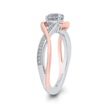 Load image into Gallery viewer, Split Shank White and Rose Gold Round Diamond Engagement Ring Promezza PR0199ECH-44WP-.50
