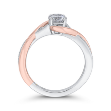 Load image into Gallery viewer, Split Shank White and Rose Gold Round Diamond Engagement Ring Promezza PR0199ECH-44WP-.50
