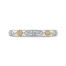 Load image into Gallery viewer, White and Yellow Gold Designer Diamond Wedding Band Promezza PR0202B-44WY-.50
