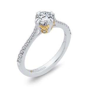 Round Diamond Engagement Ring with Two Tone Gold Promezza PR0205ECH-44WY-.75