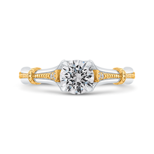 Floral Engagement Ring with Two Tone Gold  Promezza PR0206ECH-44WY-.75