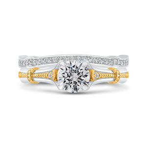 Floral Engagement Ring with Two Tone Gold  Promezza PR0206ECH-44WY-.75