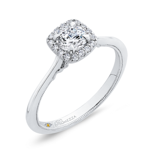 Round Diamond Halo Engagement Ring Promezza PR0208EC-44W-.50