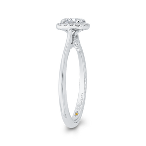 Round Diamond Halo Engagement Ring Promezza PR0208EC-44W-.50