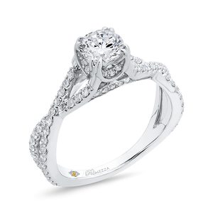 Criss-Cross Engagement Ring with Round Diamond Promezza PR0209ECQ-44W-.75