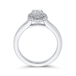 Plain Split Shank Round Diamond Double Halo Engagement Ring Promezza PR0211EC-44W-.50
