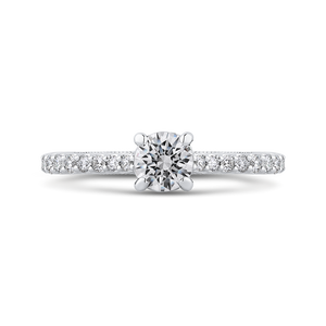 White Gold Engagement Ring with Round Cut Diamond Promezza PR0226ECH-44W-.50