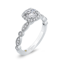 Load image into Gallery viewer, Round Diamond Engagement Ring with Milgrain Shank Promezza PR0228ECH-44W-.50

