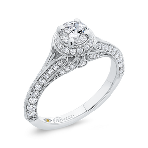 Vintage Split Shank Engagement Ring with Round Diamond Promezza PR0231ECH-44W-.50