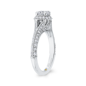 Vintage Split Shank Engagement Ring with Round Diamond Promezza PR0231ECH-44W-.50