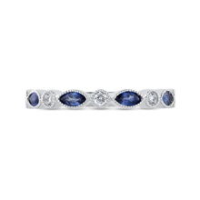Load image into Gallery viewer, Marquise Sapphire and Round Diamond Wedding Band Promezza PR0232BH-S44W-.75
