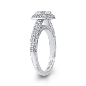 Double Halo Engagement Ring with Round Diamond Promezza PR0233ECH-44W-.75