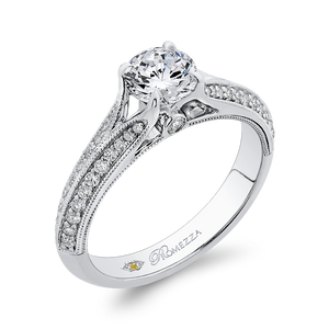 Split Shank Round Diamond Engagement Ring Promezza PR0246ECH-44W-.75