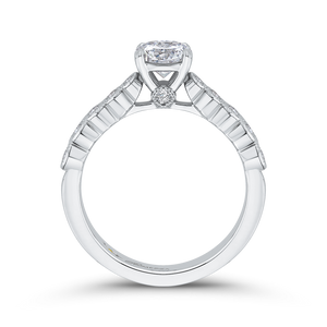 Milgrain Bezel Round Diamond Engagement Ring Promezza PR0248ECH-44W-.75