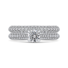 Load image into Gallery viewer, Three Row Cathedral Style Round Diamond Engagement Ring Promezza PR0254ECH-44W-.50
