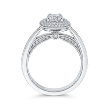 Load image into Gallery viewer, Cathedral Style Double Halo Engagement Ring with Round Diamond Promezza PR0255ECH-44W-.50
