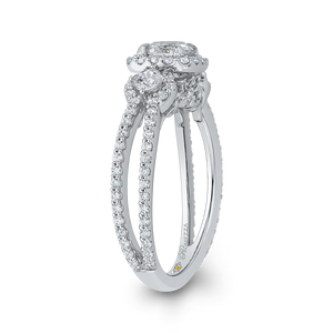Split Shank Engagement Ring with Round Diamond Promezza PR0257ECQ-44W-.50
