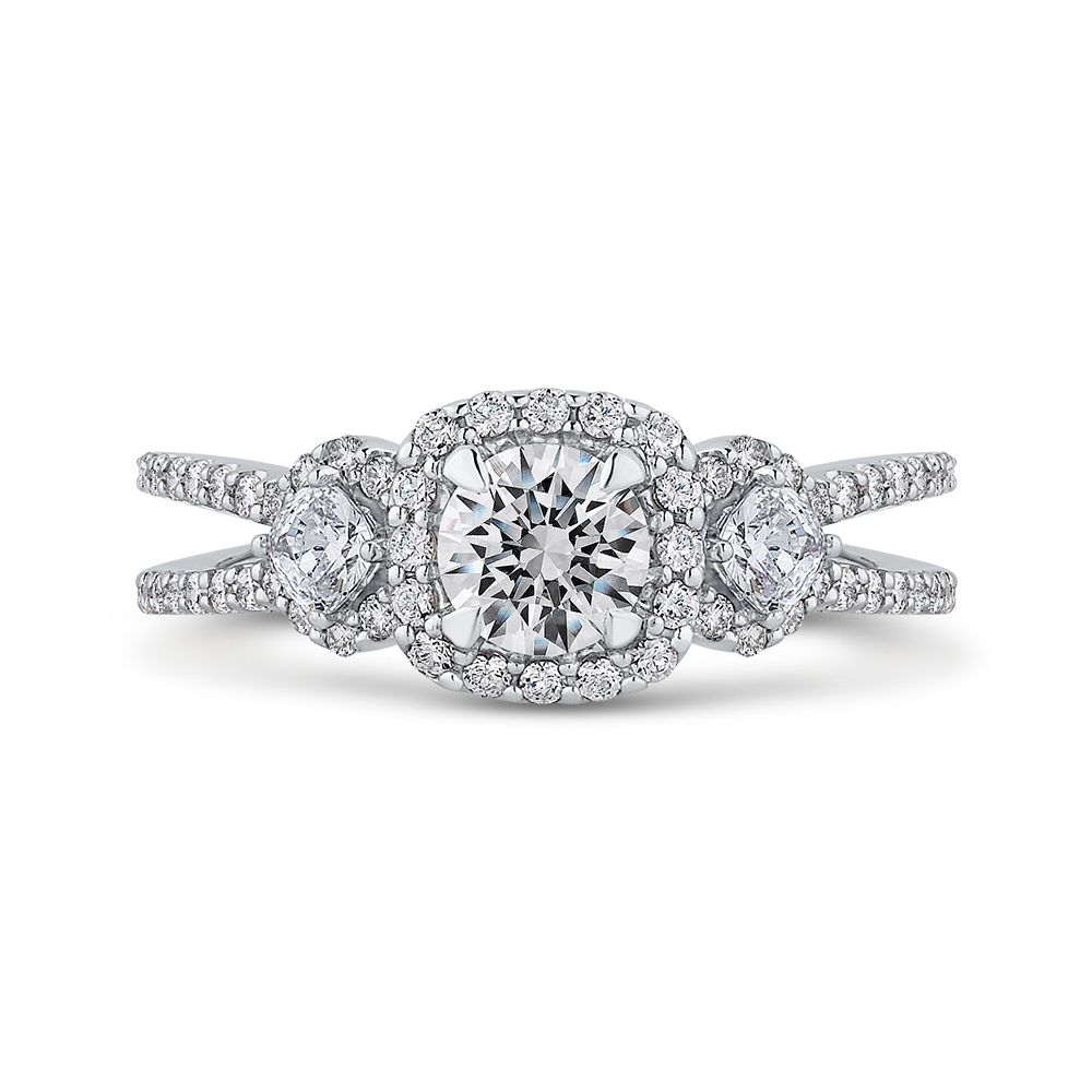 Split Shank Engagement Ring with Round Diamond Promezza PR0257ECQ-44W-.50