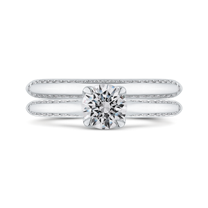 Sleek Shank Round Diamond Engagement Ring Promezza PR0258EC-44W-.75