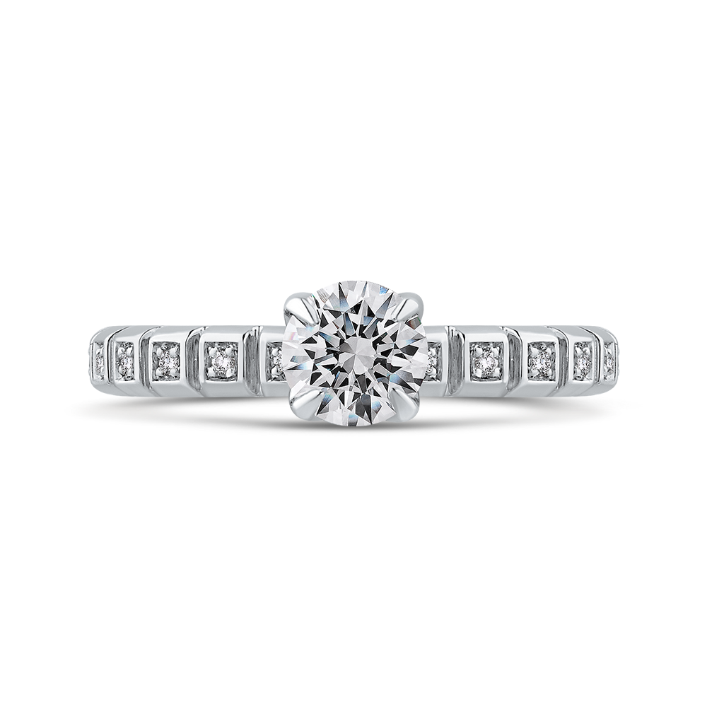 Engagement Ring with Round Cut Diamond Promezza PR0259EC-44W-.75