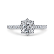 Load image into Gallery viewer, Floral Engagement Ring With Halo Diamond Promezza PR0261ECH-44W-.50
