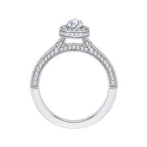 White Gold Pear Diamond Engagement Ring Promezza PRA0133ECH-44W-.50
