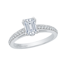 Load image into Gallery viewer, Cathedral Style Engagement Ring with Emerald Cut Diamond Promezza PRE0015EC-02W
