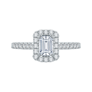 Emerald Diamond Engagement Ring Promezza PRE0036EC-02W