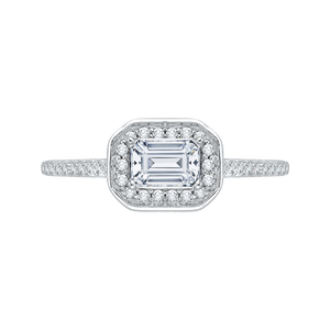 Emerald Cut Diamond Engagement Ring Promezza PRE0038EC-02W