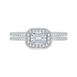 Emerald Cut Diamond Engagement Ring Promezza PRE0038EC-02W