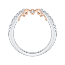 Load image into Gallery viewer, White and Rose Gold Diamond Wedding Band Promezza PRH0154BH-44WP-.50
