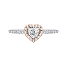 Load image into Gallery viewer, White and Rose Gold Heart Shape Diamond Engagement Ring Promezza PRH0154ECH-44WP-.50
