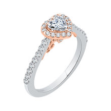 Load image into Gallery viewer, White and Rose Gold Heart Shape Diamond Engagement Ring Promezza PRH0154ECH-44WP-.50

