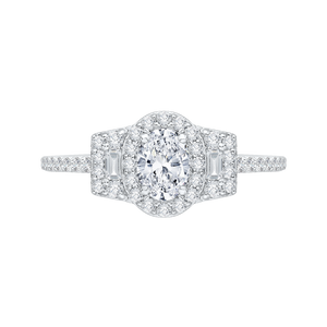 Oval Diamond Halo Engagement Ring Promezza PRO0012EC-02W