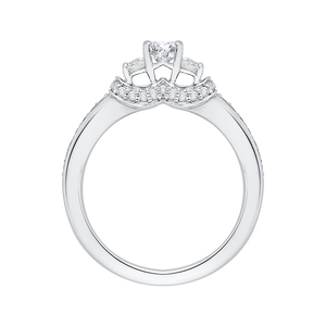 Three-Stone Engagement Ring with Oval Diamond Promezza PRO0035EC-02W