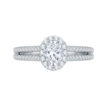 Load image into Gallery viewer, Split Shank Oval Diamond Engagement Ring Promezza PRO0065EC-02W
