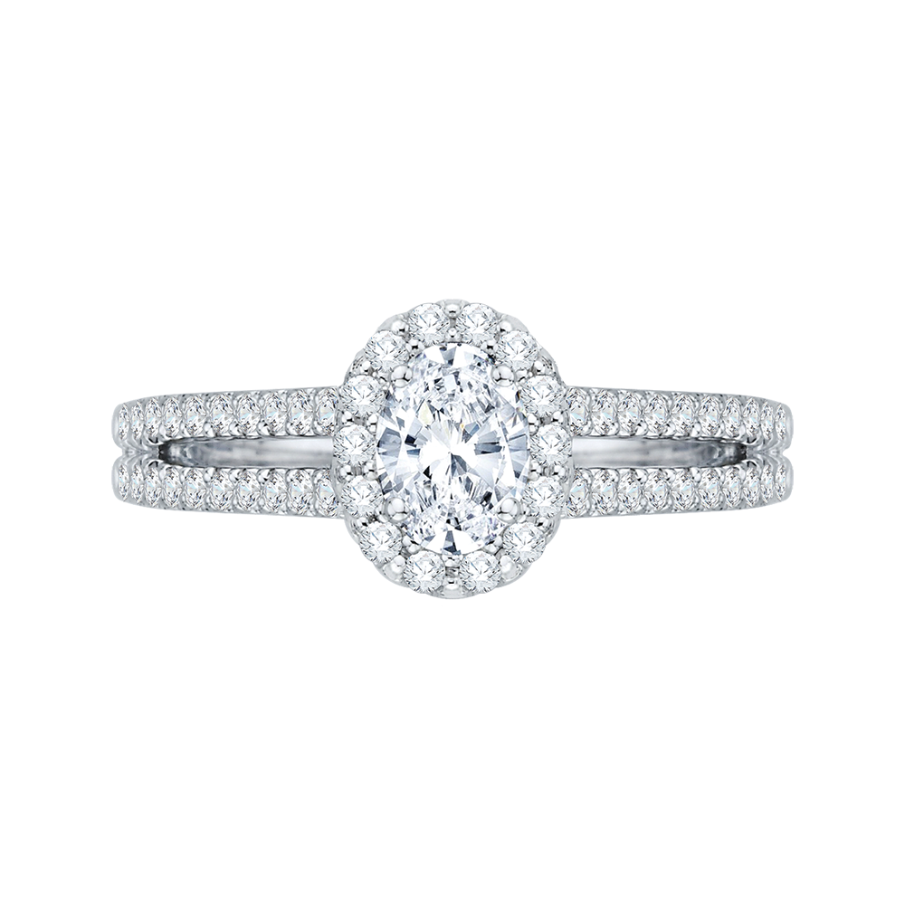 Split Shank Oval Diamond Engagement Ring Promezza PRO0065EC-02W
