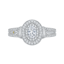 Load image into Gallery viewer, Double Halo Oval Diamond Engagement Ring Promezza PRO0137ECH-44W-.40
