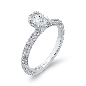 Classic Engagement Ring with Oval Diamond Ring Promezza PRO0236ECQ-44W-.75